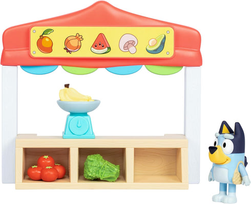 Bluey Mini Playsets Farmers Market Playset | includes Articulated Figure with Shopping Bag and Accessories | with Dollarbucks...