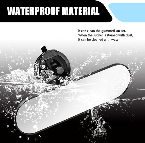1 PC Car Interior Rearview Mirror, 8.66" x 2.55" Strong Adhesive Suction Cup HD Windshield Rear Flat Glass Mirror, Decorative Modification Accesso...