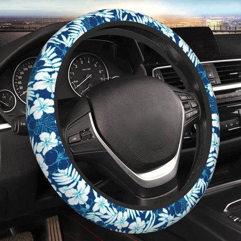 Hawaiian Hibiscus Flower Steering Wheel Cover Non-Slip Auto Steering Wheel Protector Car Accessories Universal Fit 15 Inches for Men Women...