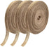 INSPIRELLE 3 Rolls 0.4 Inch Natural Burlap Fabric Roll 99 Feet Jute Lined Ribbon for Gift Wrapping Craft Projects Wedding Decoration Home Decorati...