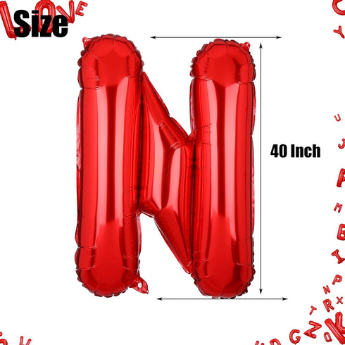 40 Inch Big Red Letter Balloons Foil Mylar Wedding Bachelorette Wedding Birthday Bridal Shower Anniversary Celebration Graduation Party Decoration...