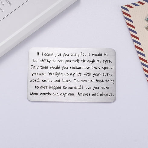 I Love You Wallet Card for Boyfriend, Anniversary Cards Gifts for Husband Spouse, Couple Gift for Him Birthday Valentines Day, Engagement Wedding ...