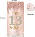 Happy 13th Birthday Door Banner Backdrop Decorations for Girls, Pink Rose Gold 13 Birthday Party Door Cover Sign Supplies, Thirteenth Year Old Bir...