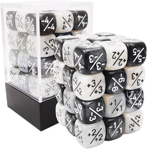 36pcs 12mm Positive and Negative Dice Counters Set, Small Token Dice Loyalty Dice Compatible with MTG, CCG, Card Games...
