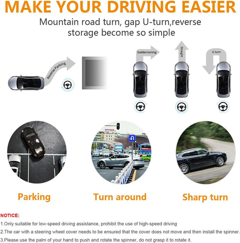 No Tool Required Easy Set Up Silicone Steering Wheel Spinners for Automobiles...