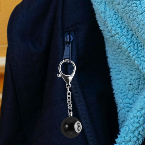 Billiard Ball Keychain Billiards Ball Keyring Charms Mini Pool Ball Hanging Keychain Pendant Lucky Number 8 Resin Billiard Ball Keyring for Pool P...