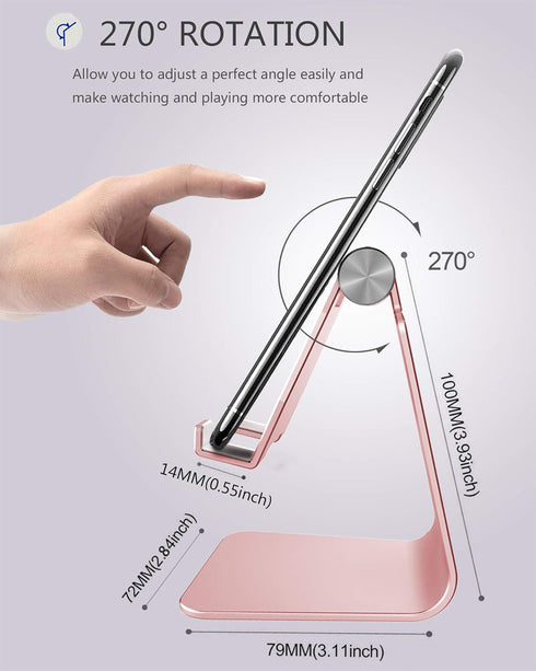 CreaDream Adjustable Cell Phone Stand, Phone Stand, Cradle, Dock, Holder, Aluminum Desktop Stand Compatible with Phone 15 14 13 12 11 Pro Max Plus...