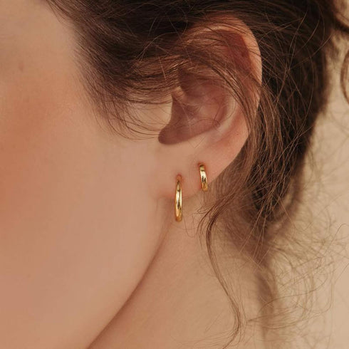 micuco 3 Pairs Small Hoop Earrings Set for Women, 14K Gold Plated Huggie Hoop Earrings for Men, Tiny Cartilage Hypoallergenic Earring Set...