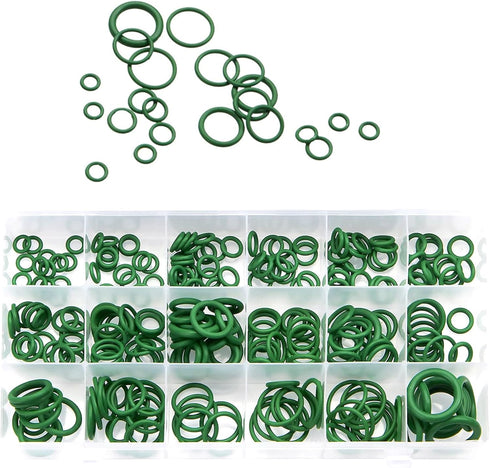 270 PCS Automotive O-Ring Gasket Assortment Kit, High Temperature Resistant Rubber Air Conditioning Compressor Port Ring, Multi-Functional Car Rep...
