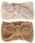 Utaly Winter Cute Kids Baby Girls Knit Rabbit Knotted Headband Headwrap Earwarmer (Tan +Beige, Stretchy)...