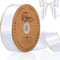 Lyrow 100 Yards White Satin Ribbon with Gold Edges 1.5 Inch Gold Border Fabric Ribbons Funeral Ribbon for Gift Wrapping DIY Crafts Wedding Baby Sh...