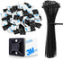 50 Sets Cable Zip Tie Mounts Kit with Self Adhesive 3/4" Wire Holder Squares, Black 6" Zip Ties,Sticky Cable Clips and Fasteners for Management an...