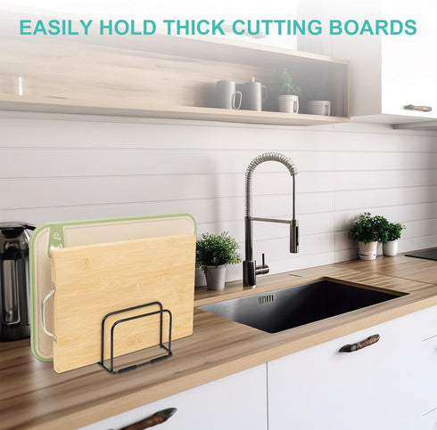 Cutting Board Holder Stand, Countertop Cutting Board Storage Rack, 6 x 6 x 3.9 in. Cutting Board Organizer for Baking Cookie Pan Small Racks Stora...