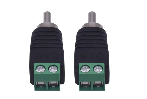 RCA Plugs for Speaker Wire, RCA to AV Screw Terminal Connector, Phono RCA Male Plug Solderless Converter Audio/Video Speaker Wire Connectors Solde...