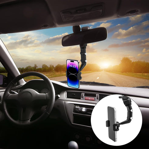 360 Degree Rotatable for Your Car Phone Holder Mount, Rotatogrip SmartPhone Holder Multifunctional Rear Rotato Grip Phone Holder Rearview Mirror P...