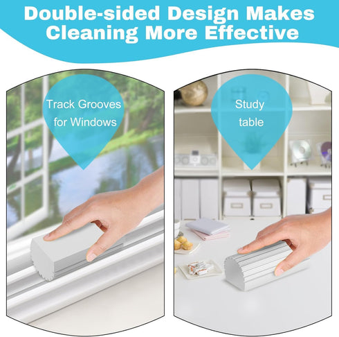 4pcs Damp Dusting Sponge Duster, Household Clean Sponges Duster for Cleaning Baseboards Blinds, Vents, Window Trunk, Scrub Magic Sponge Eraser Reu...