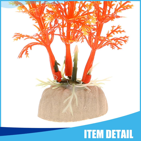 Aquarium Decoration, Aquarium Plastic Plants Decoration for Aquarium Fish Tank,4.72Inch(Orange,2Pcs)...