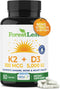 ForestLeaf Vitamin D3 + K2 (MK7) Supplement - MenaQ7 - Calcium and Vitamin D3 5000 IU Max Absorption - Teeth and Bone Strength, Heart Health, Immu...