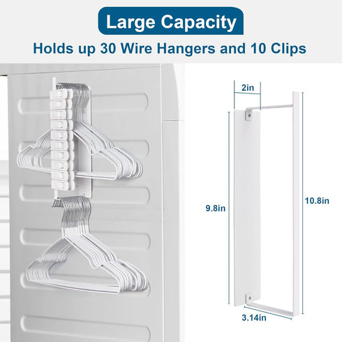 Magnetic Hanger Organizer Stacker,Clothes Hanger Storage Rack,Hanger Holder for Closet Laundry Room Washing Machine,White...