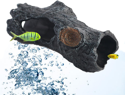 Fish Tank Tree Hole Decoration, Aquarium aquascape Tree Roots, Territorial Fish Hideaway, Interesting Hideout House, Reptile Decoration...