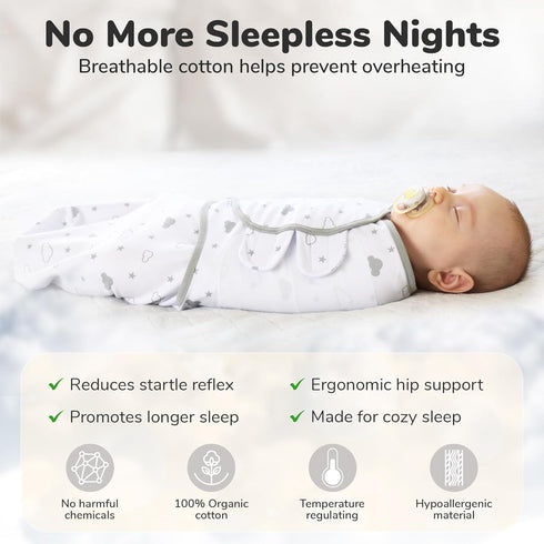 Mama Cheetah Organic Baby Swaddle Blanket, Adjustable Newborn Swaddle Sleep Sacks, Easy Swaddles for Boys and Girls 0-3 Months, Nursery Swaddling ...
