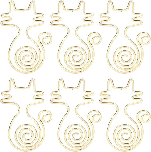 100PCS Paper Clips, Cute Cat Paper Clips Gold Paper Clips Animal Shaped Paper Clips Fun Paper Clips Decorative Paper Clips Cat Bookmark Clips Cat ...