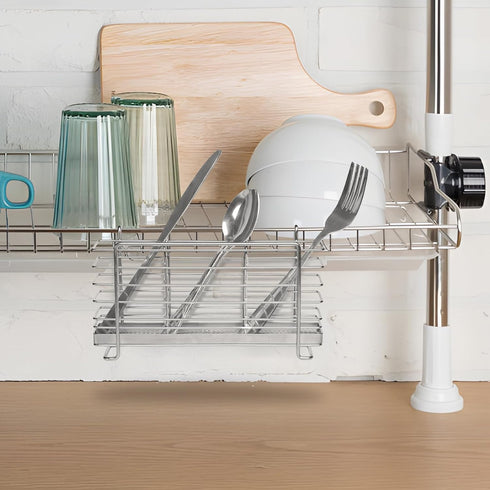Utensil Holder, Stainless Steel Utensil Drying Rack,3 Divided Compartments Cutlery Holder With Hook for Kitchen, No Drilling...