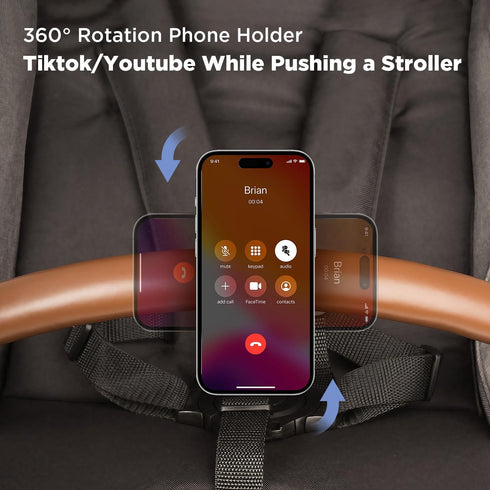 OUTXE Universal Phone Holder for Stroller, Magnetic Push Cart Handlebar Mount for Walking, Compatible with Magsafe Cell iPhone/Android and Cellpho...