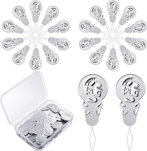 WILLBOND 200 Pieces Embroidery Needle Threader Stitch Insertion Hand Machine Sewing Tool Sizes 45 mm Aluminum Needle Threader Silver Tone Wire Loo...