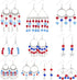 SUNNYCLUE 1 Box 366Pcs DIY 10 Pairs American Flag Patriotic Dangle Bohemian Earrings Making Kit 4th of July Independence Day Chandelier Charms Red...