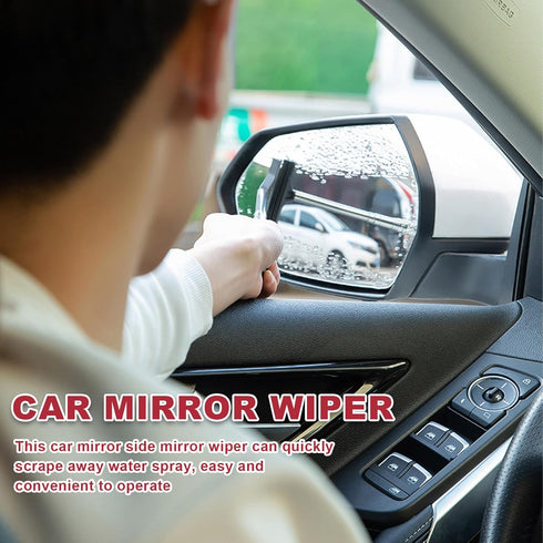 2PCS Car Rearview Mirror Wiper, Retractable Auto Side Mirror Squeegee, Portable Water Cleaner Tool with Telescopic Long Rod, Universal Car Accesso...