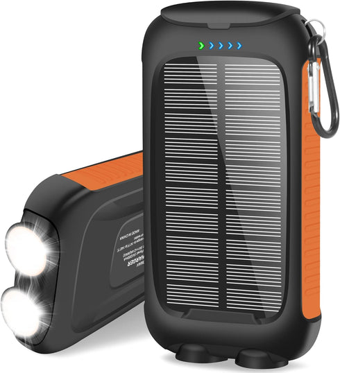 ??????4 ?????????????? Solar-Charger-Power-Bank-38800mAh Waterproof Portable Solar Phone Charger with LED Flashlight/USB C Fast Charge External Ba...