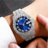 Men's Diamond Watch Fashion Crystal Rhinestone Quartz Analog Watch Iced-Out Bracelet Wrist Watch...