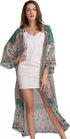 Zoye Chen Women's Loose Kimono Cardigan Floral Print Long Sleeve Cover Up Beach Coverups Bathing Suit for Women...