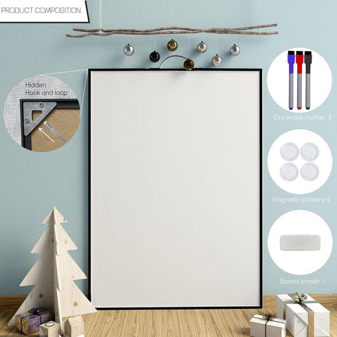 White Board Dry Erase Board Portable and Ultralight Small Magnetic Whiteboard includes Magnets 4 Dry Erase Markers3 Board Eraser 1 A3 Size 16 X 12...