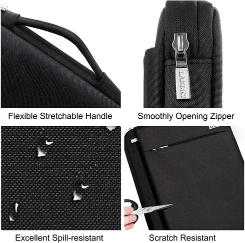 LANDICI 360° Protective Laptop Sleeve 11.6 Inch for Surface Pro 7 8 9/Laptop Go 2 3, MacBook Air 11, Small Computer Bag Carrying Case for 11-12 In...