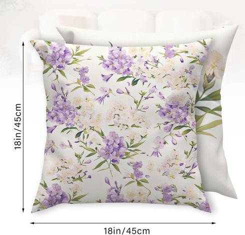 Spring Summer Pillow Covers 18x18 Inch Set of 4, Rhododendron Flower Plant Throw Pillows Case, Seasonal Floral Outdoor Decorative Square Linen Far...