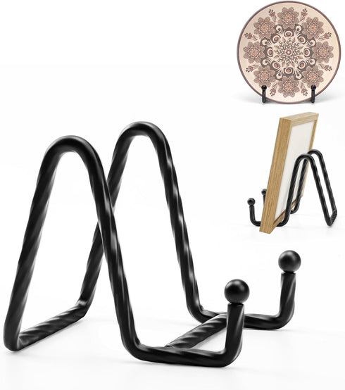 Picture Stands for Display 3 Pack 3 Inch Plate Stands for Display - Black Metal Decorative Plate Stand, Plate Holder Display Stand, Picture Frame ...