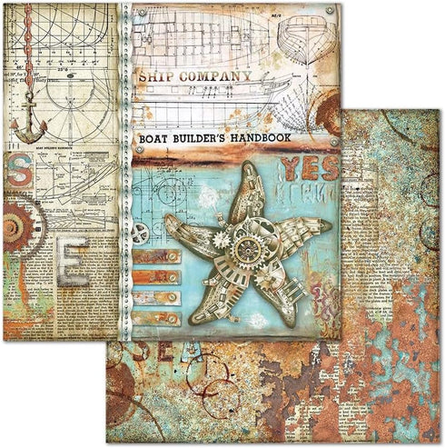STAMPERIA INTERNATIONAL, KFT PAPER PAD 12X12 10PK SEA WORLD, 30.5 x 30.5 (12" x 12"), Multicoloured...
