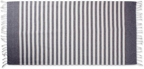 100% Cotton, Soft & Absorbent Decorative Turkish Fouta Towel with Twisted Fringe for Home, Beach, Pool, or Décor, Use As Blanket or Throw - Black ...