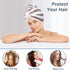Microfiber Hair Towel Wrap, Quick Dry Hair Turbans with Button, Ultra Soft Thickening Coral Fleece Dry Hair Cap, Anti Frizz Hair Turban Towel for ...