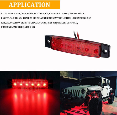 PSEQT 10 Pcs LED Rock Strip Lights Car Underglow Wheel Fender Well Lighting Kits Waterproof for Golf Cart Wrangler Offroad Truck RV UTV ATV Snowmo...