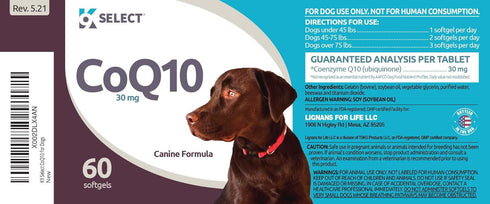 CoQ10 Supplement for Dogs, 30mg - 60 Soft Gels per Bottle - Pet Supplement, CoQ10 for Dogs, Nutritional Softgels for Canine Heart Health, CoQ10 fo...