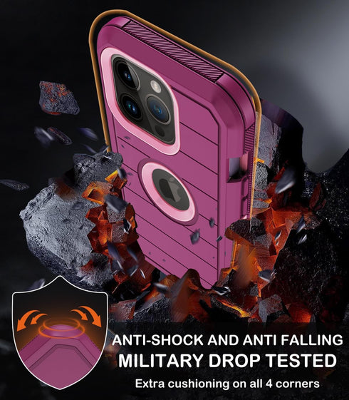 for iPhone 13 Pro Case with Belt Clip Holster & Kickstand,Built-in Screen Protector,Heavy Duty Shockproof Drop Protection Military Grade Full Body...