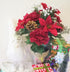 Admired By Nature 14 Stems Artificial Poinsettia Bouquet Fake Christmas Flowers, Faux Velvet Poinsettia Carnation Christmas Bush for Home Decor, H...