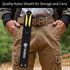 Stainless Steel Garden Knife with 7.8" Blade, Double Side Utility Sod Cutter Lawn Repair Garden Knife with Nylon Sheath (yellow)...