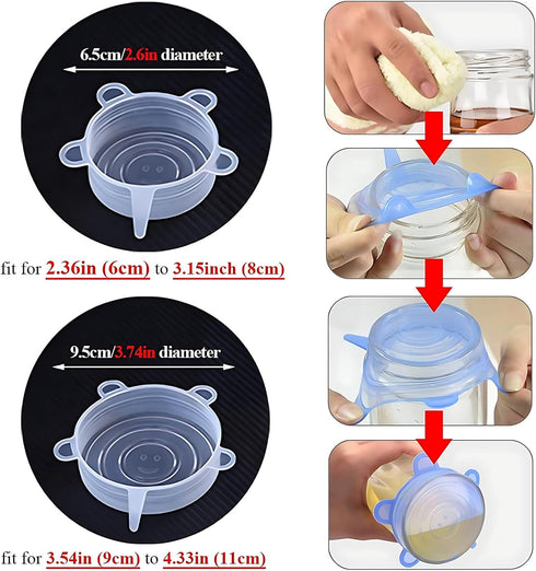 Adpartner Silicone Stretch Lids Pet Food Can Covers (10-Pack, 2.6in+3.74in), Reusable BPA-free Storage Covers for Soda/Beer Cans, Regular and Wide...