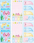 Axolotl Sticky Notes Set - Cute Animal Mexican Walking Fish Shape Sticky Note Pads to Do List Notepad Writing Memo Pads for Gift School Office Sup...