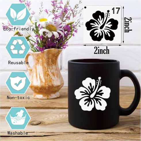 70pcs Small Flower Stencils for Painting on Wood Tiny Nature Leaf Stencils and Patterns Leaves Vine Stencil Floral Template Paint Stencils on Art ...