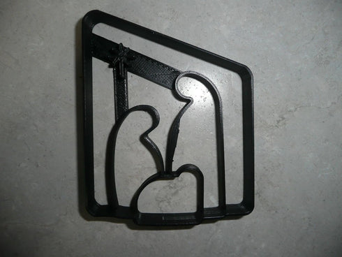 NATIVITY SCENE CHRISTMAS COOKIE CUTTER - Jesus, Mary, Joseph, Manger - Black, Food-Safe Plastic - Made in USA - 1 Piece...